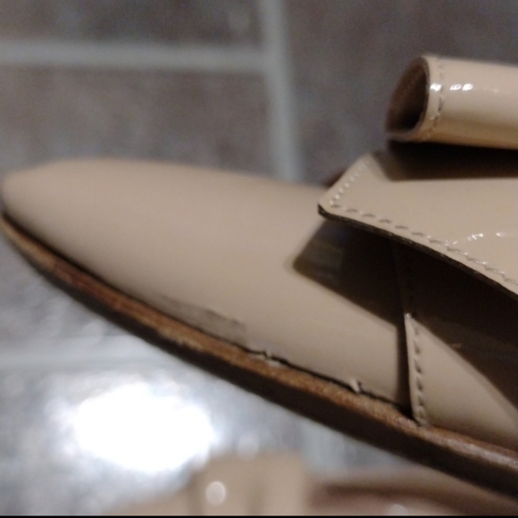 Miu Miu Nude beige patent leather Bow Crystal embollised flats loafer 36 - Picture 9 of 11